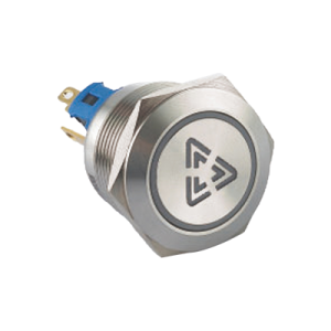 Metal Pushbutton - Special Symbol Metal Button J22 Warning symbol