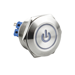 Metal Pushbutton - Special Symbol Metal Button J28 Power symbol