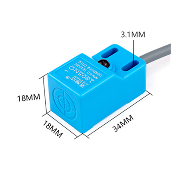 3 Wire Q18 DC Rectangular Inductive Proximity Sensor Plastic Tube Replace SN04 Sensor
